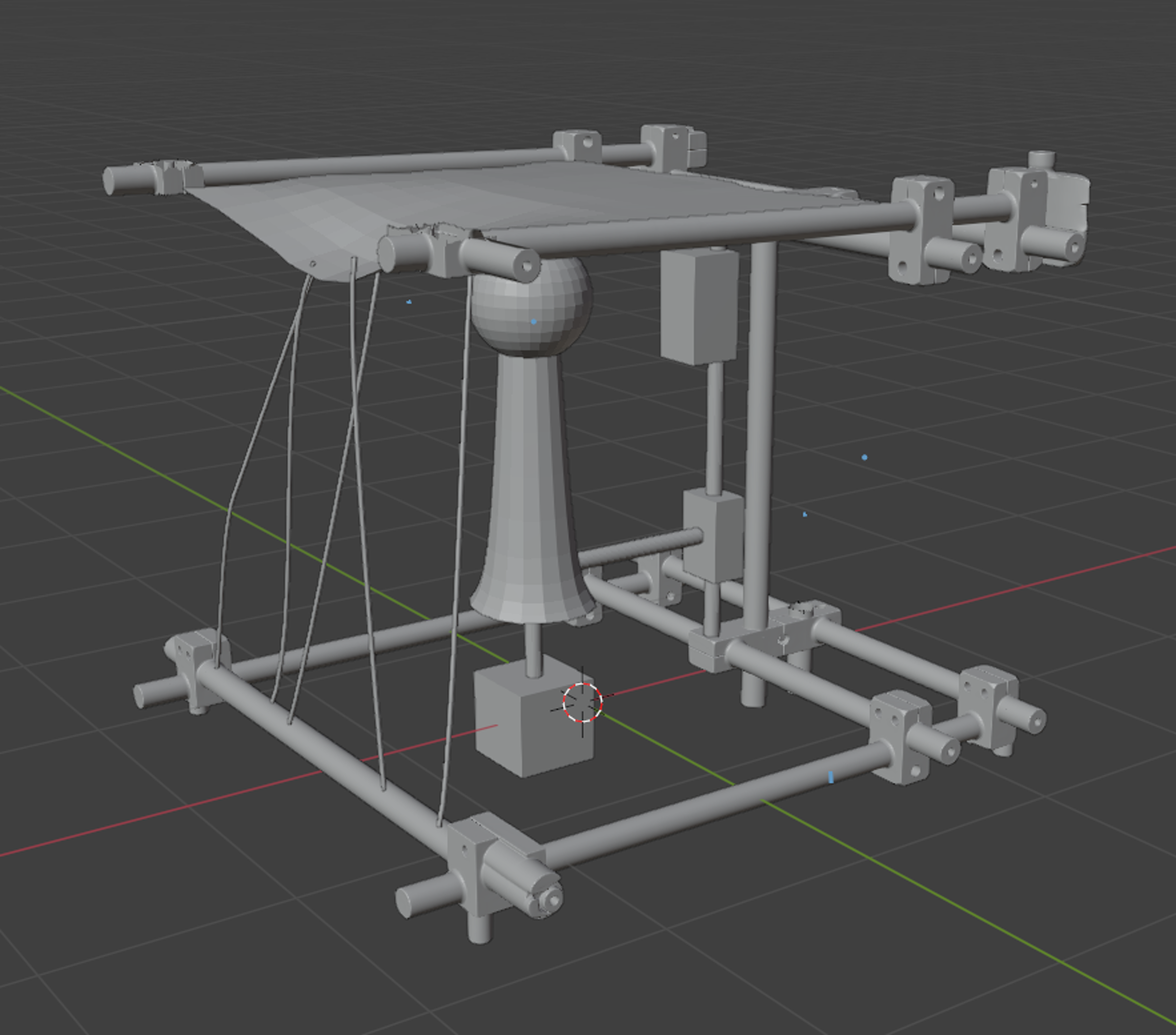 Blender 视口中的《意志与异质》机械结构数字原型
